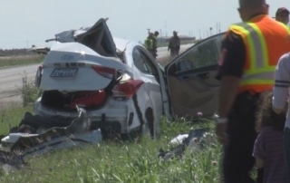 texas police at site of car wreck
